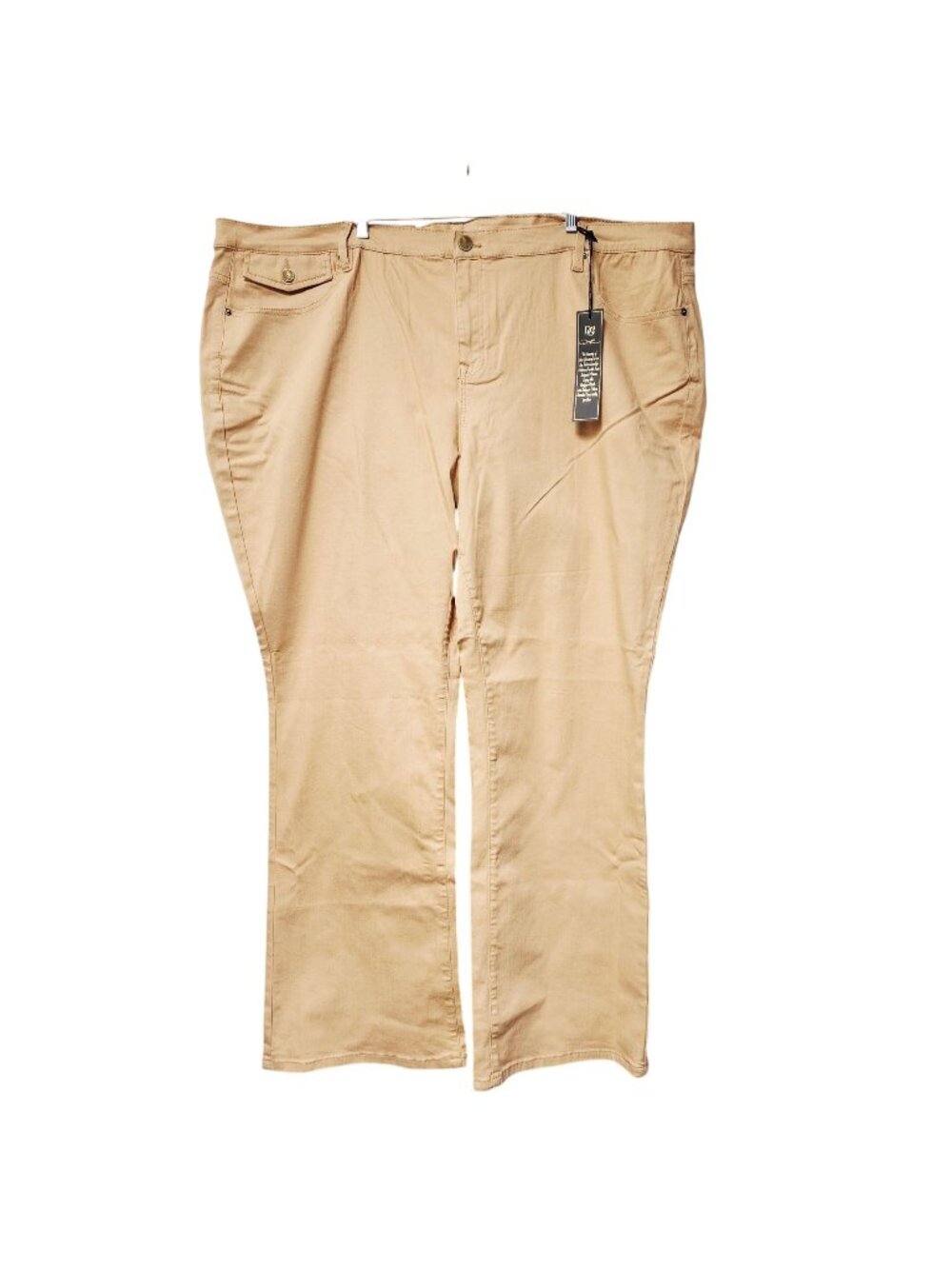 D2 By Daniel Hechter Womens Natural Beige Cotton Pants 28W 30L Casual plus Size